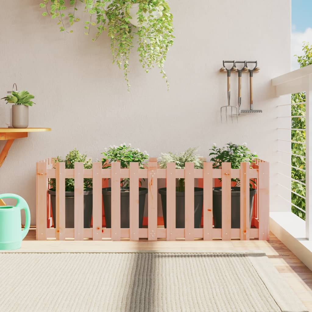 vidaXL Pat înălțat grădină cu design gard 150x50x50 cm lemn douglas