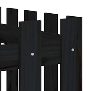 Vyvýšený záhon plotový design černý 150x50x70 cm masiv borovice - obrázek 7