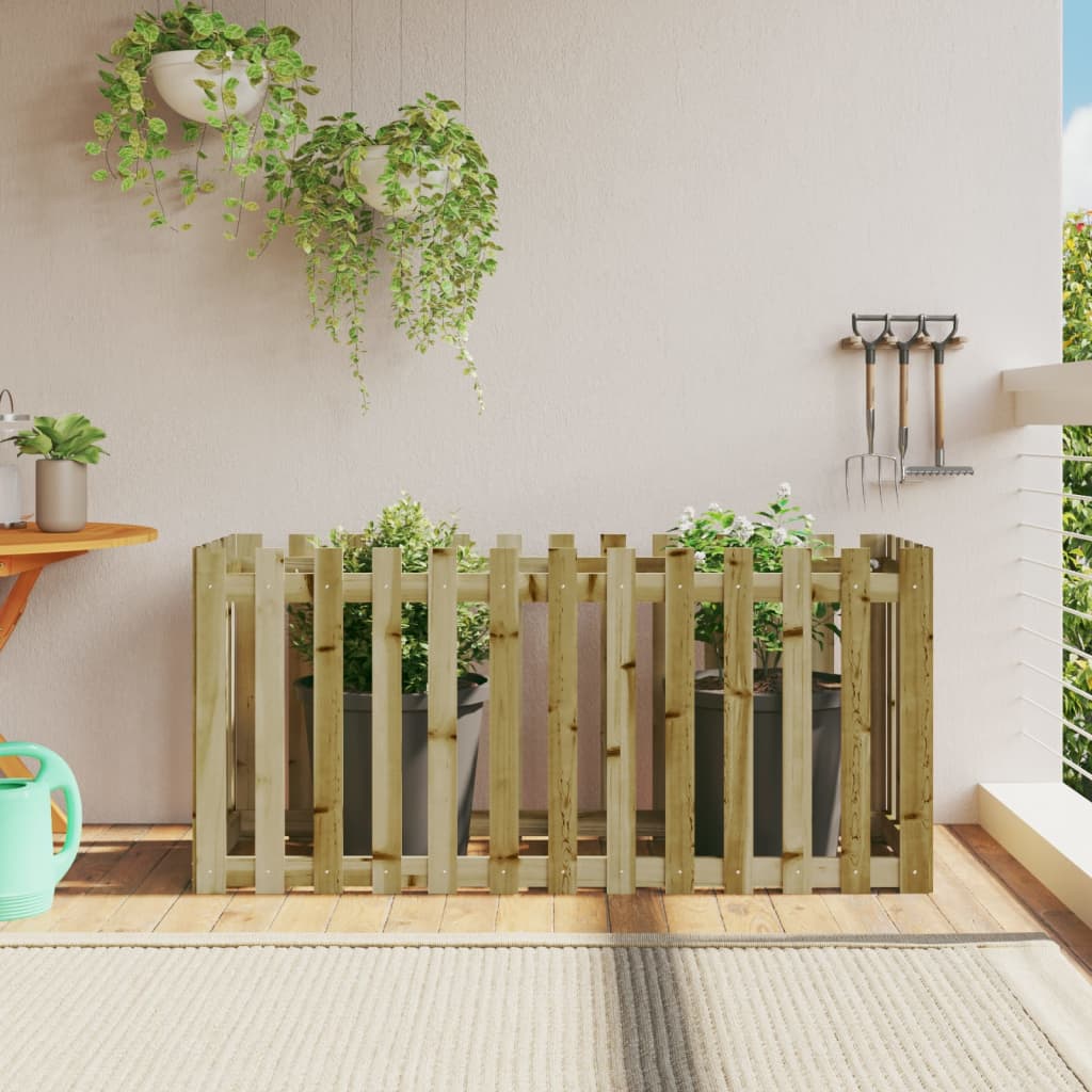 vidaXL Pat înălțat grădină design gard 150x50x70 cm lemn impregnat pin