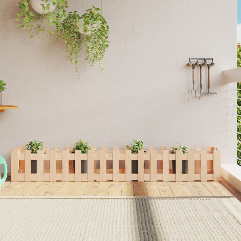 vidaXL Pat înălțat grădină design gard 200x30x30 cm lemn de pin tratat