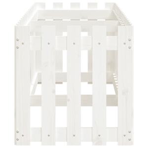 Vyvýšený záhon plotový design bílý 200x50x50 cm masiv borovice - obrázek 6