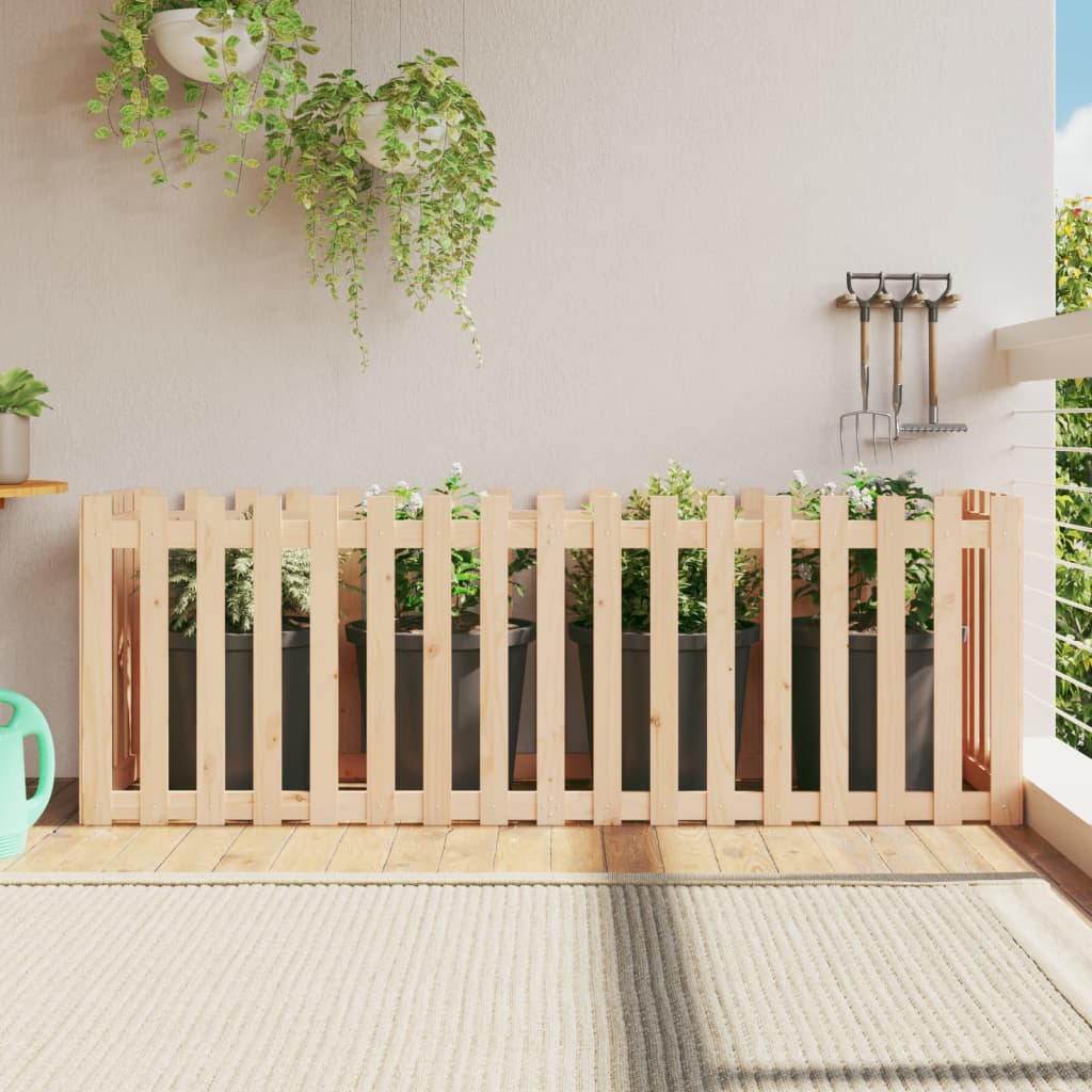 vidaXL højbed med stakitdesign 200x50x70 cm massivt fyrretræ