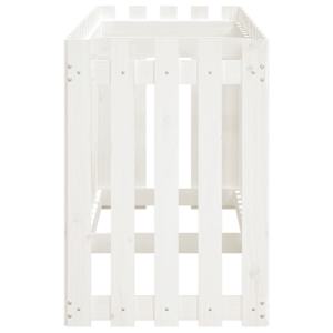 Vyvýšený záhon plotový design bílý 200x50x70 cm masiv borovice - obrázek 6