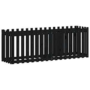 Vyvýšený záhon plotový design černý 200x50x70 cm masiv borovice - obrázek 4