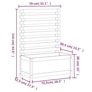 Zahradní truhlík s mřížkou 79x39,5x114 cm masivní borovice - obrázek 9