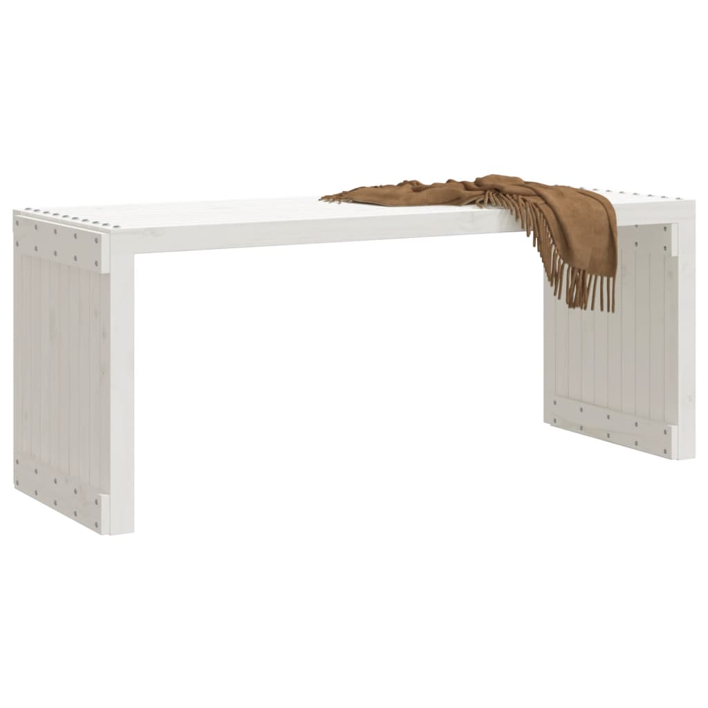 vidaXL Tuinbankje verlengbaar 212,5x40,5x45 cm massief grenenhout wit afbeelding