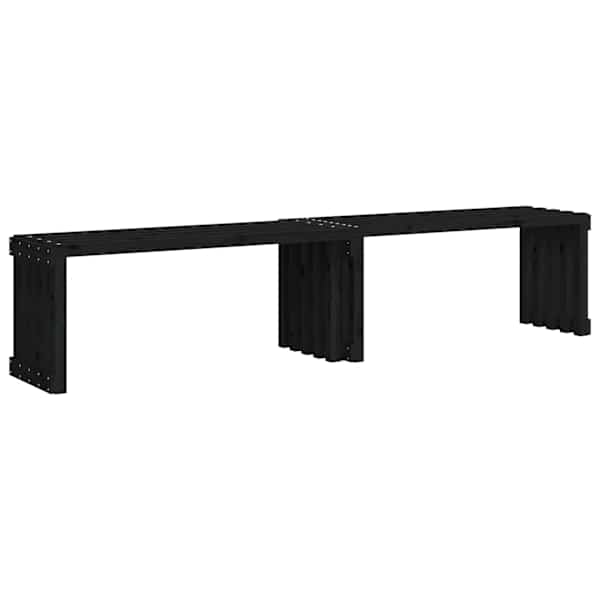 vidaXL pikendatav aiapink, must, 212,5 x 40,5 x 45 cm, m&auml;nnipuit