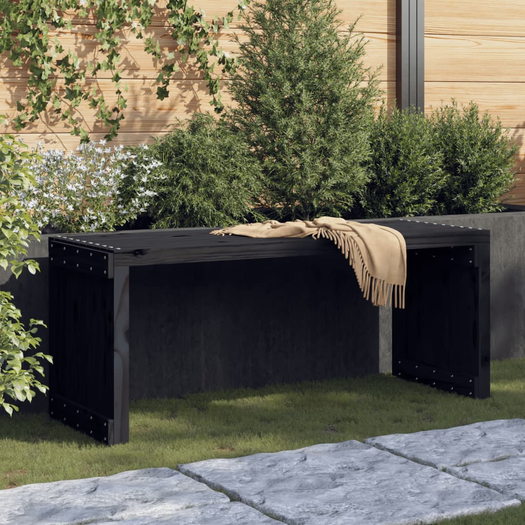 Zahradní lavice rozšiřitelná černá 212,5x40,5x45 cm borovice