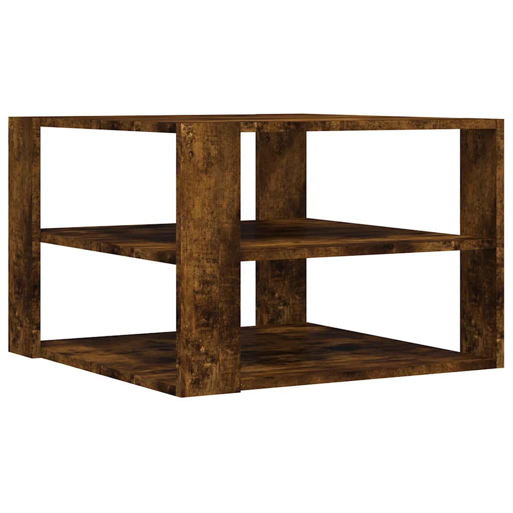 vidaXL Table basse chÃªne fumÃ© 58x58x40 cm bois d'ingÃ©nierie-image-8720845434908