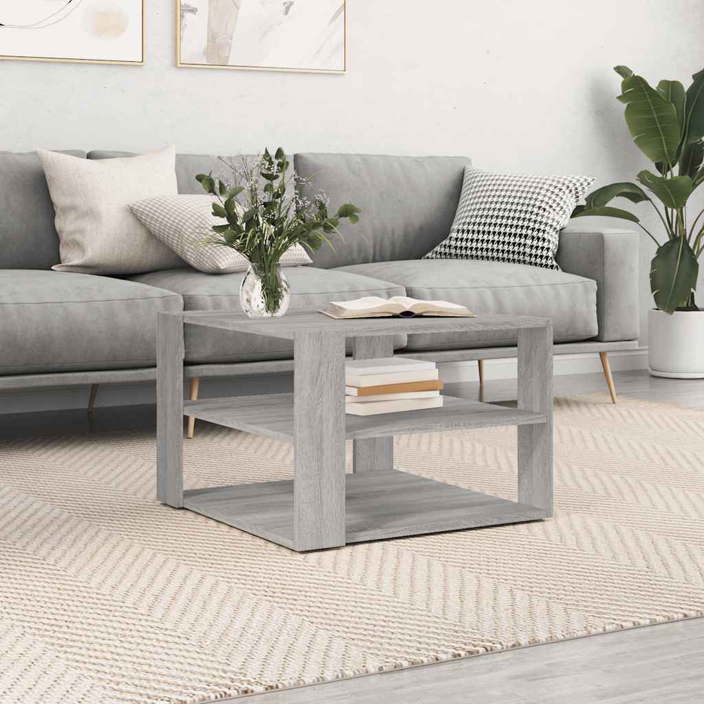 vidaXL Couchtisch Grau Sonoma 58x58x40 cm Holzwerkstoff