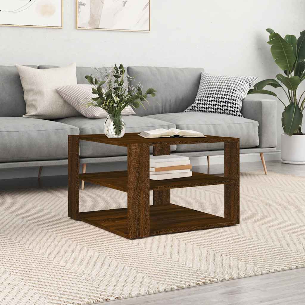 vidaXL Couchtisch Braun Eichen-Optik 58x58x40 cm Holzwerkstoff