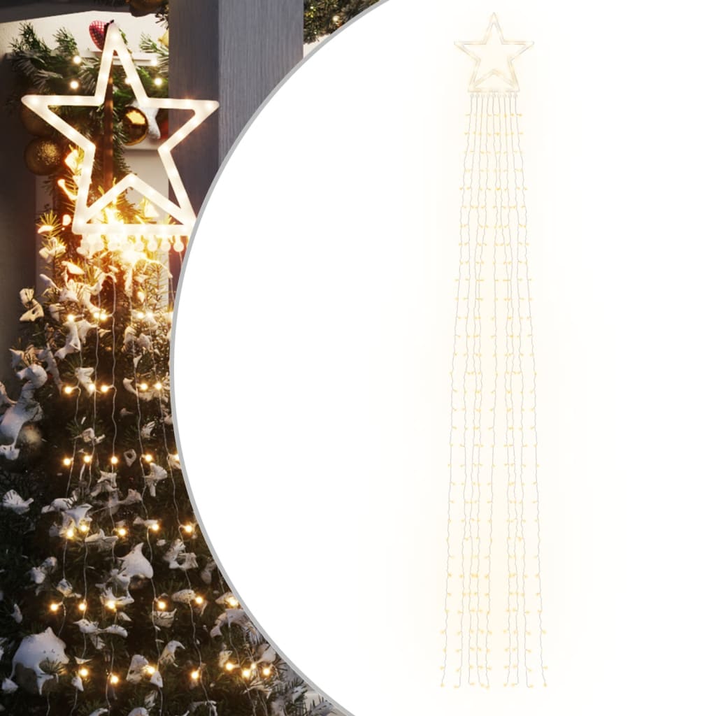 Instalație brad de Crăciun 320 LED-uri, alb cald, 375 cm