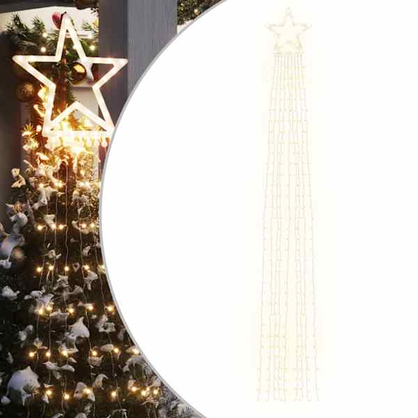 vidaXL j&otilde;ulupuu tuled, 320 LEDi, soe valge, 375 cm