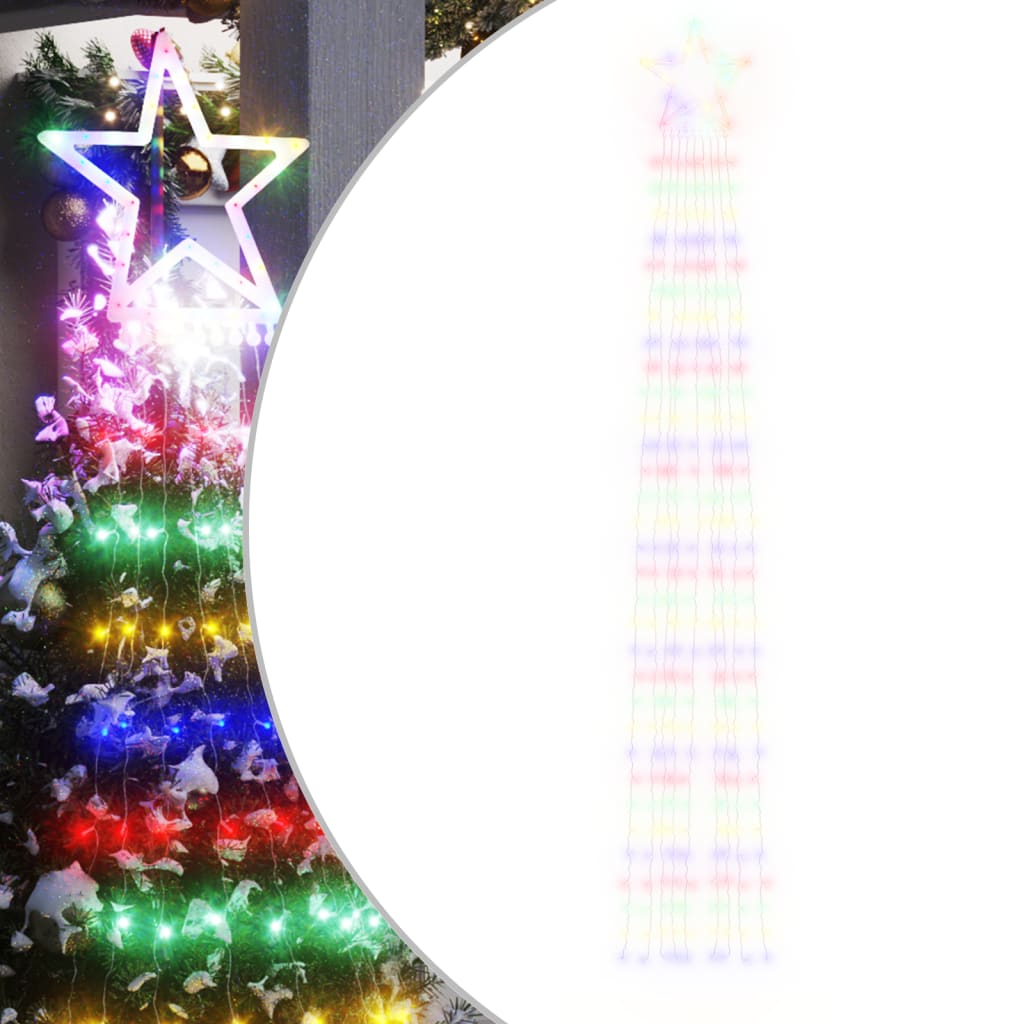 Instalație brad de Crăciun 320 LED-uri, multicolor, 375 cm