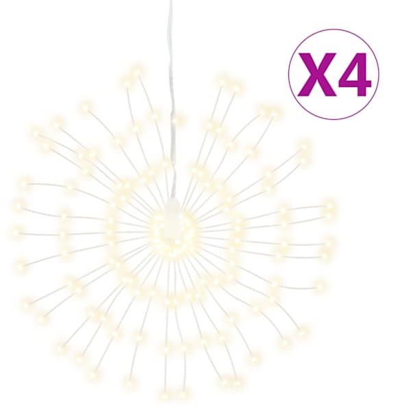 vidaXL j&otilde;ulutuled 140 LEDi, 4 tk, soe valge, 17 cm