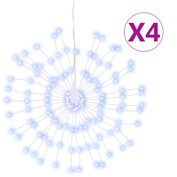 vidaXL j&otilde;ulutuli 140 cm, LEDid, 4 tk, k&uuml;lm valge, 17 cm