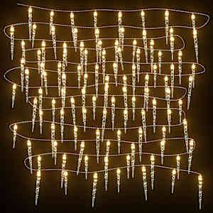 Vánoční rampouchové světlo 100 LED teplá bílá 10 m akryl PVC - obrázek 3