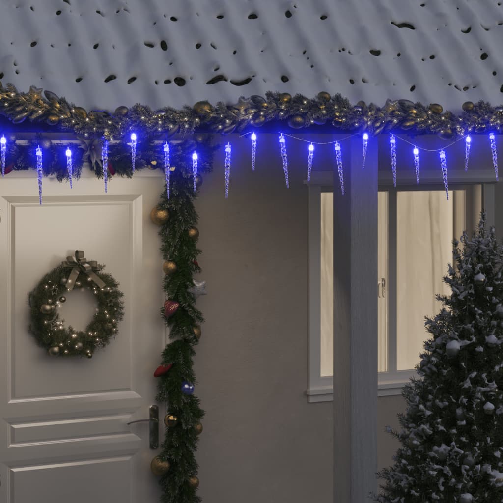 vidaXL Eiszapfen-Lichterkette 200 LEDs Blau 20 m Acryl PVC