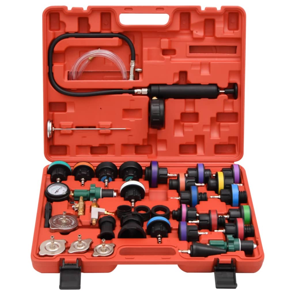 vidaXL Druktester voor koelsysteem 52x40,5x9,5 cm rood afbeelding