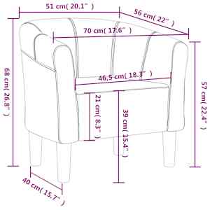 Klubové křeslo hnědé textil - obrázek 8
