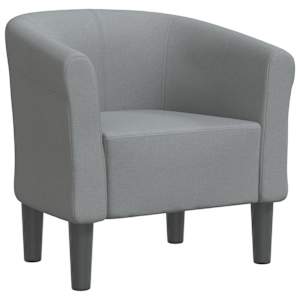 Klubové křeslo světle šedé textil - obrázek 2