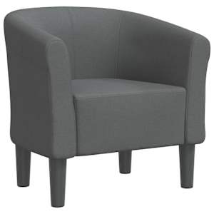 Klubové křeslo tmavě šedé textil - obrázek 2