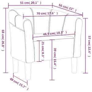 Klubové křeslo modré textil - obrázek 8
