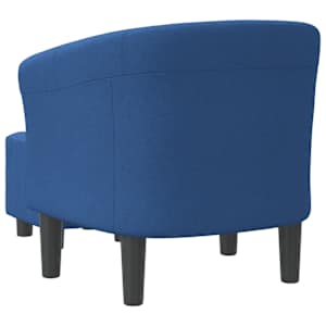 Klubové křeslo s podnožkou modré textil - obrázek 5