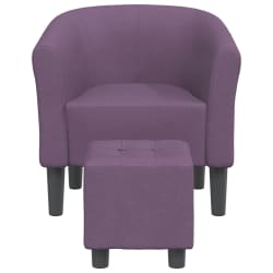 vidaXL Fotoliu tip cuvă cu taburet, violet, material textil