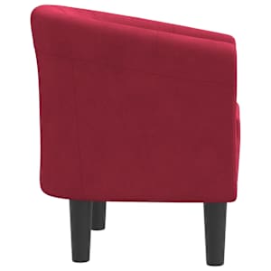 Klubové křeslo vínové samet - obrázek 4