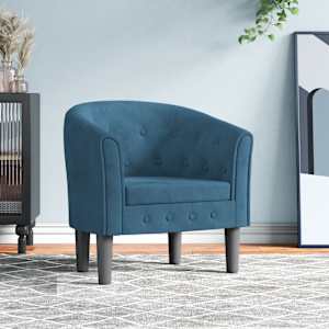 Fotelj temno moder žamet