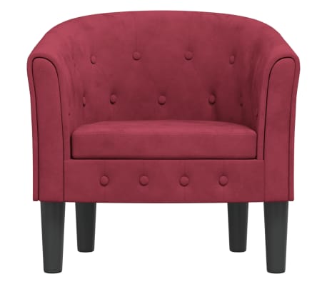 vidaXL Fauteuil rouge bordeaux velours