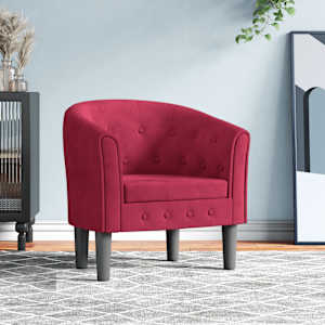 Fotelj vinsko rdeče žamet