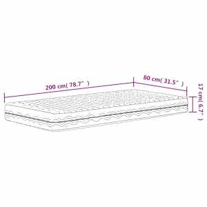 Pěnová matrace bílá 80 x 200 cm tvrdost H2 H3 - obrázek 9
