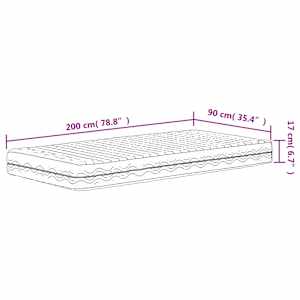 Pěnová matrace bílá 90 x 200 cm tvrdost H2 H3 - obrázek 9
