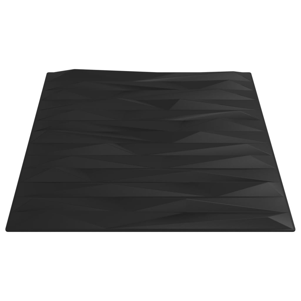 Panouri de perete 48 buc. negru 50x50 cm EPS 12 m² piatră