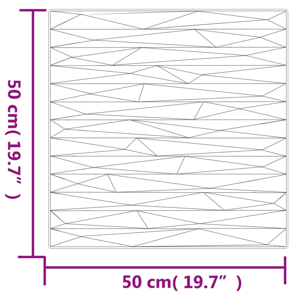 Panouri de perete 48 buc. negru 50x50 cm EPS 12 m² piatră