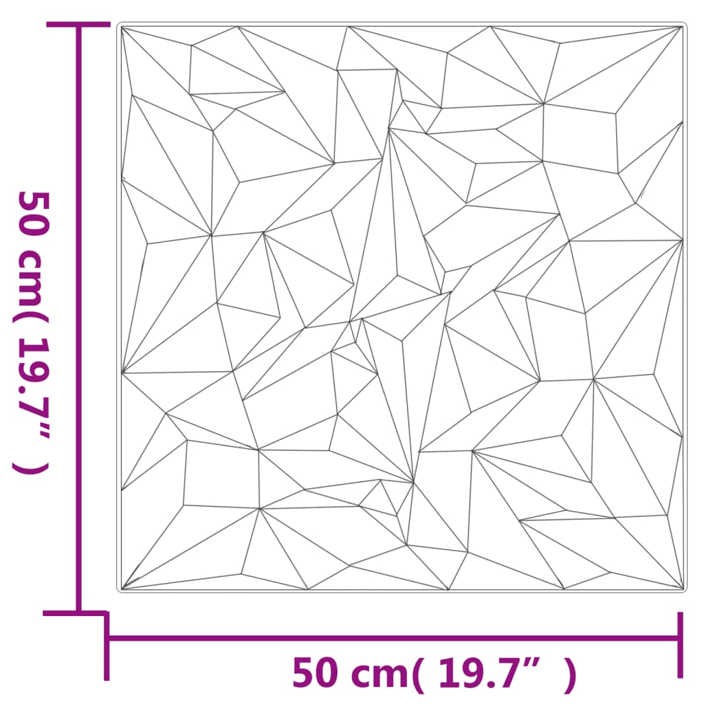 Panouri de perete 24 buc. negru 50x50 cm EPS 6 m² ametist