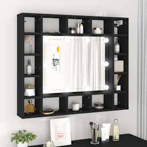 LED zrcadlová skříňka černá 91 x 15 x 76,5 cm - obrázek 1