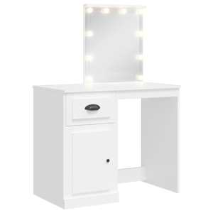 vidaXL LED-valgustusega tualettlaud, valge, 90 x 42 x 132,5 cm