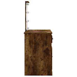 Toaletní stolek s LED osvětlením kouřový dub 90 x 42 x 132,5 cm - obrázek 6