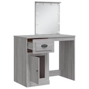 Toaletní stolek s LED osvětlením šedý sonoma 90 x 42 x 132,5 cm - obrázek 4