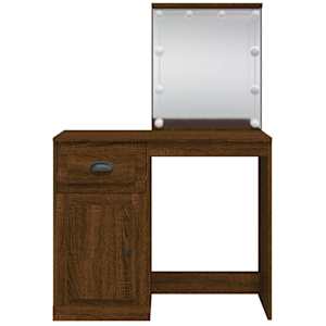 Toaletní stolek s LED osvětlením hnědý dub 90 x 42 x 132,5 cm - obrázek 5