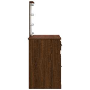 Toaletní stolek s LED osvětlením hnědý dub 90 x 42 x 132,5 cm - obrázek 6