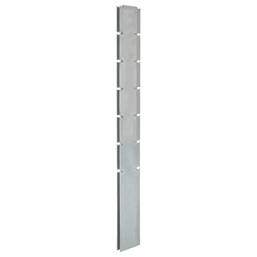 vidaXL Stâlpi de gard de grădină 10 buc. argintiu 180 cm oțel