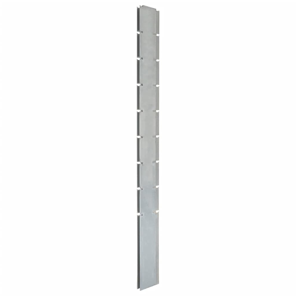 vidaXL Stâlpi de gard de grădină 10 buc. argintiu 220 cm oțel