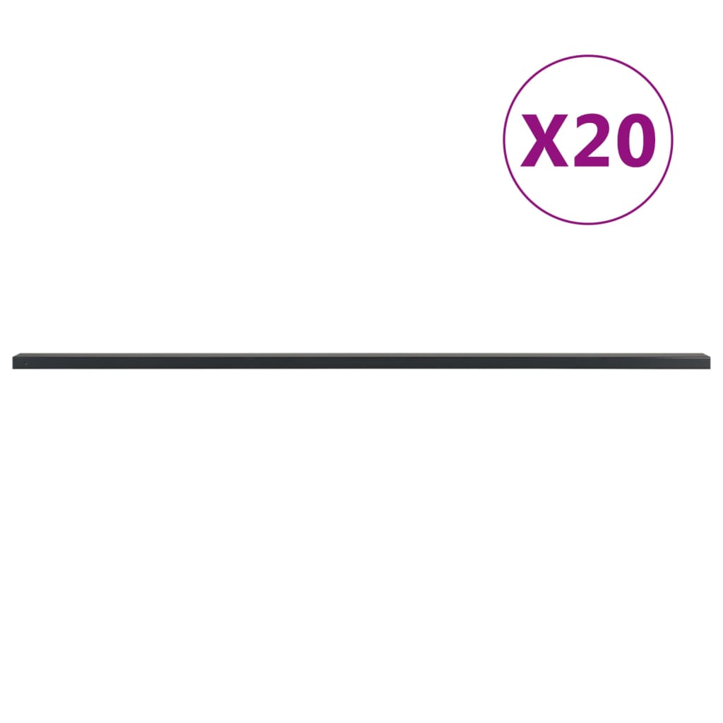 vidaXL PlotovĂ© sloupky 20 ks ĹˇedĂ© 200 cm ocel