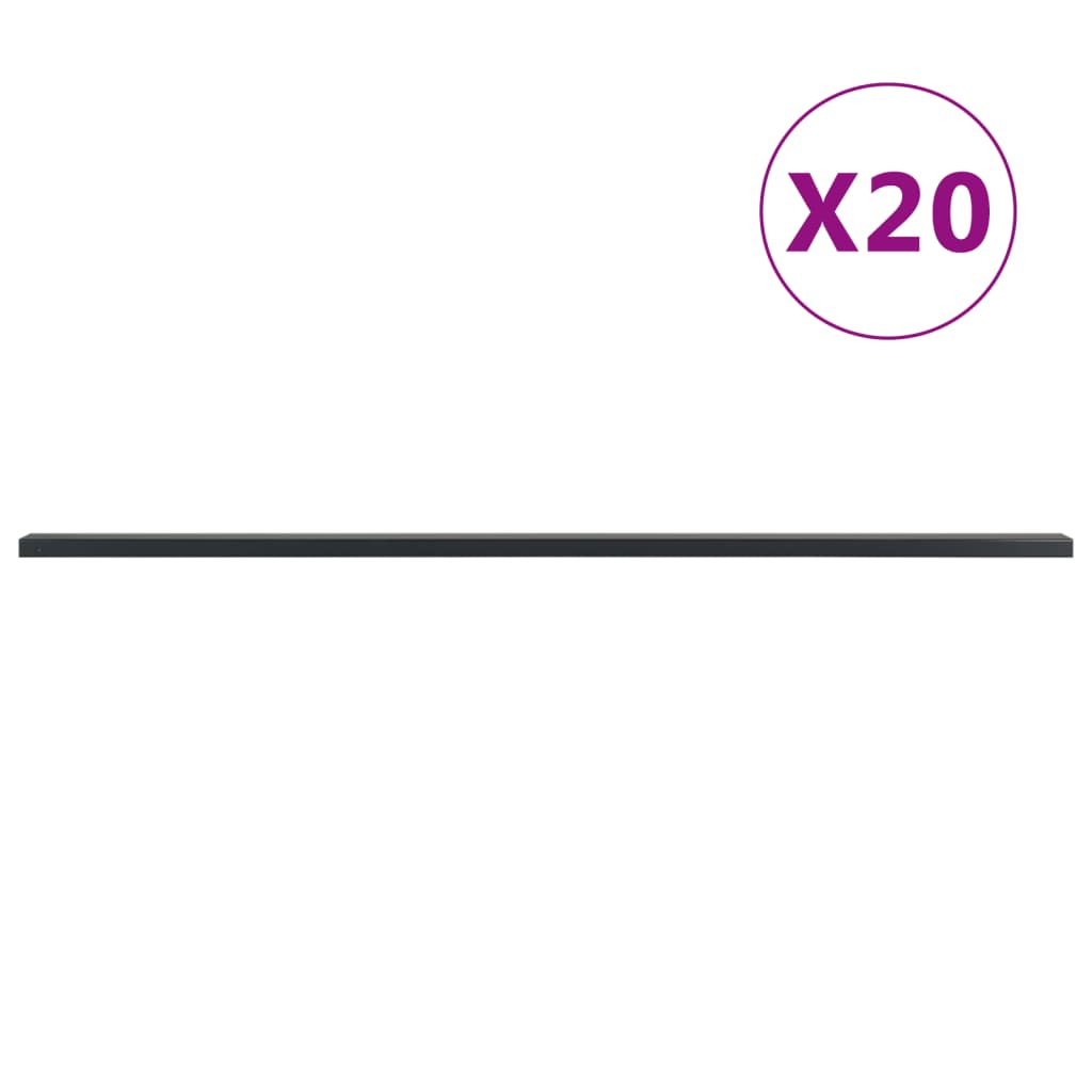 vidaXL stolper til havehegn 20 stk. 240 cm stål grå