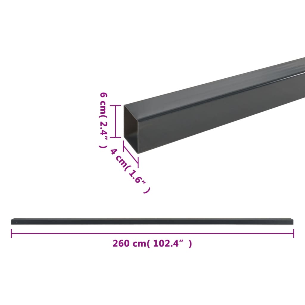 Plotové sloupky 20 ks šedé 260 cm ocel - obrázek 7