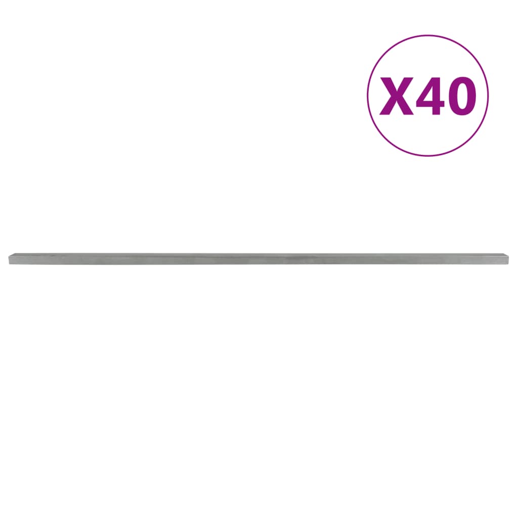 vidaXL Puutarha-aitatolpat 40 kpl hopea 240 cm teräs